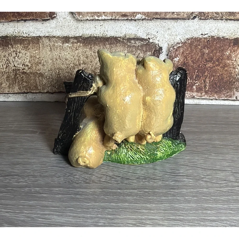 VTG Changfa Quartz Pig Desk Clock Rustic Farm Country Resin Working